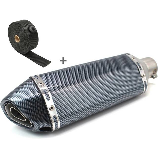 Set SA9 Auspuff Force Edelstahl und Hitzeschutzband passend für Aprilia Shiver 750 / GT Zaddox - schwarz-schwarz