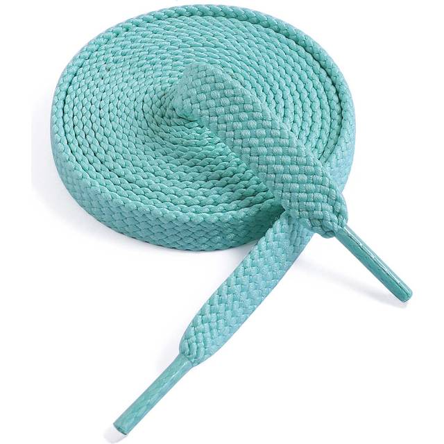 VSUDO Upgrade 71 Double Layer Weave Flat Shoelaces  5/16 Wide Flat Shoe Laces for Adults & Kids Sneakers or Athletic Shoes 1Pair-Mint Green-180CM