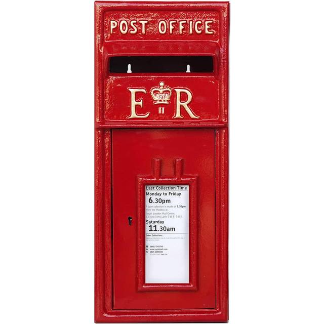 Middletown Cast Iron Wall Mounted Letter Box - Red