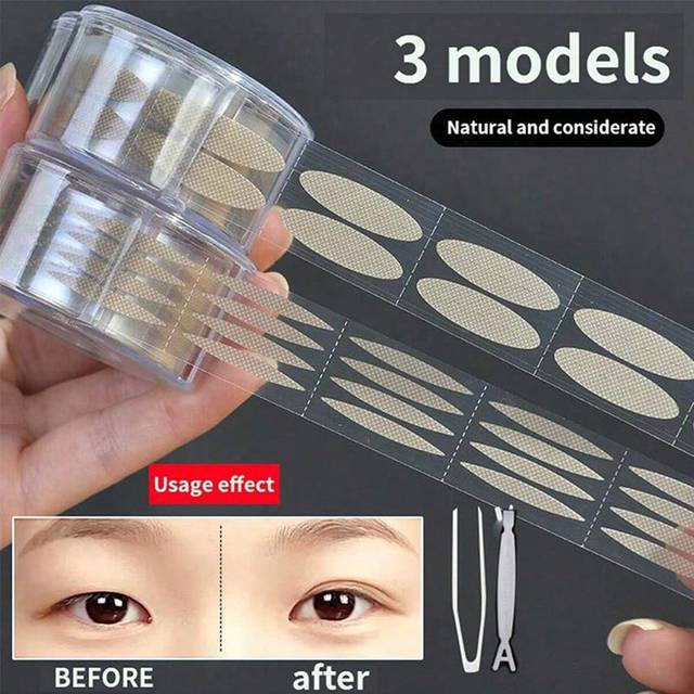 SHEIN 600pcs Mesh Lace Double Eyelid Tapes Roll Invisible Double Eyelid Stickers & Strips, Transparent Lattice Lace Adhesive Sticker, Eye Tape Tool