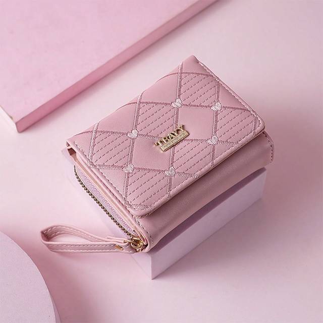 SHEIN Women&#39;s Short Zipper Wallet With Embroidery Fashionable Multi Card Holder Clutch Coin Wristlet Wallet For Women Wallet Purse Wallet Small Wallet