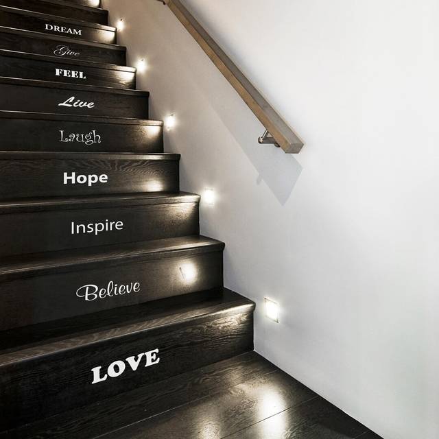 Inspirational Stair Stickers - White (8cm H)