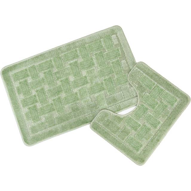 Cassy Orkney Rectangle Bath Mat - Sage Green