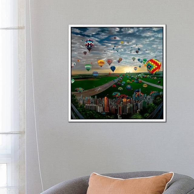 A Short History of Nearly Everything by Shay Kun - Graphic Art Print on Canvas - White Framed (66.04 cm H x 66.04 cm W)