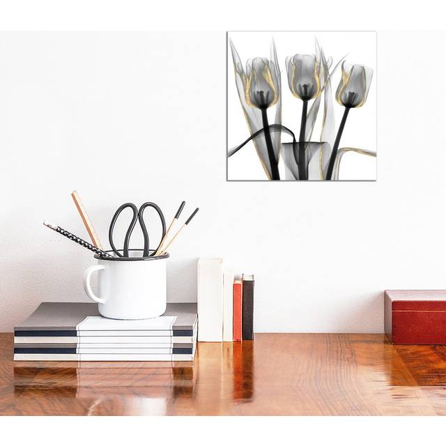 Gold Embellished Tulips IV by Albert Koetsier - Wrapped Canvas Graphic Art (30.48 cm H x 30.48 cm W)