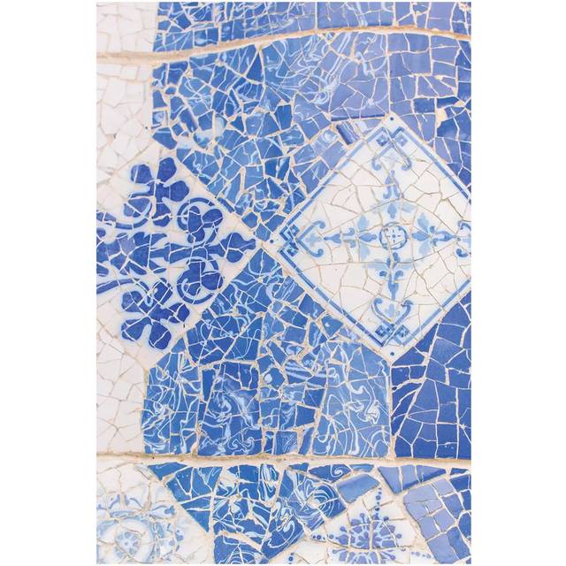 Mosiac Detail, Barcelona, Spain by lovelylittlehomeco - Wrapped Canvas Graphic Art (30.48 cm H x 45.72 cm W)