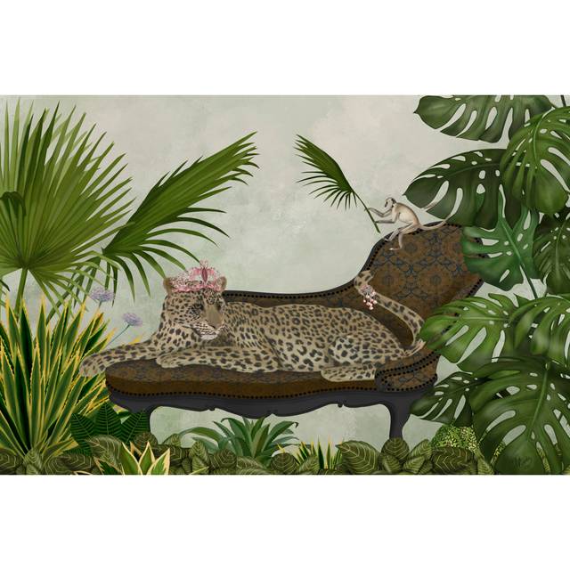 Leopard Chaise Lounge (51cm H x 76cm W x 3.8cm D)