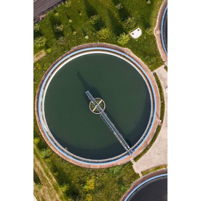 Sewage Treatment Plant - Wrapped Canvas Photograph (91cm H x 61cm W x 3.8cm D)
