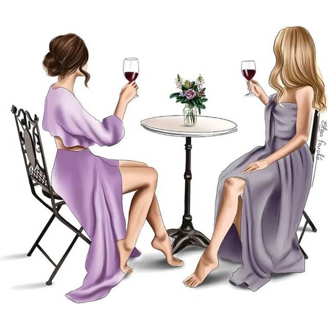 Wine and Dresses - Wrapped Canvas Graphic Art (20.32 cm H x 30.48 cm W)