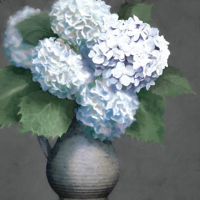 Hydrangea Bouquet - Wrapped Canvas Painting Print (30cm H x 30cm W x 3.8cm D)