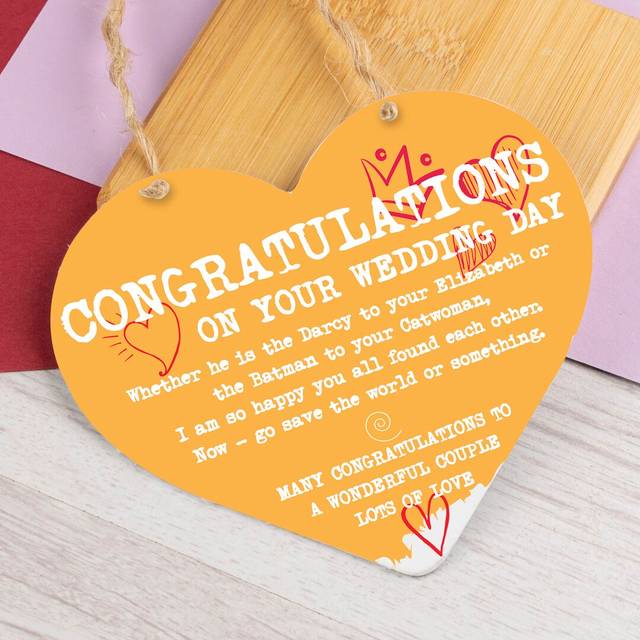 Wooden Heart Plaque Anniversary - Multicolour (10.5cm H X 11.5cm W)