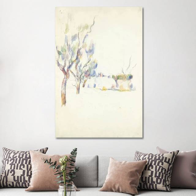 Amandiers en Provence (Allee Du Jas De Bouffan) 1900 by Paul Cezanne - Wrapped Canvas Painting (152.4cm H x 101.6cm W x 3.175cm D)