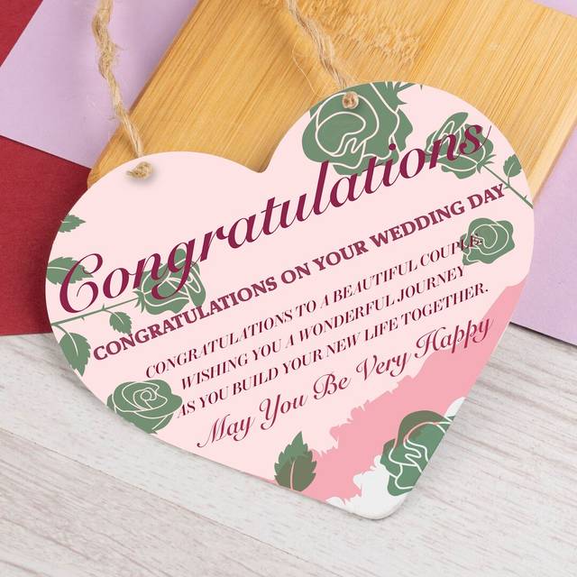 Wooden Heart Plaque Anniversary - Multicolour;Multicolour (10.5cm H X 11.5cm W)