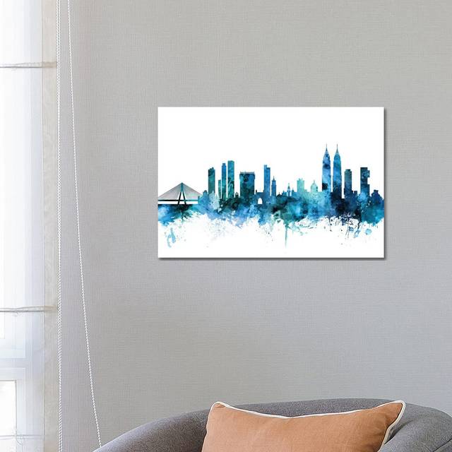 Miami, Florida Skyline by Michael Tompsett - Wrapped Canvas Art Prints (45.72cm H x 66.04cm W x 1.91cm D)
