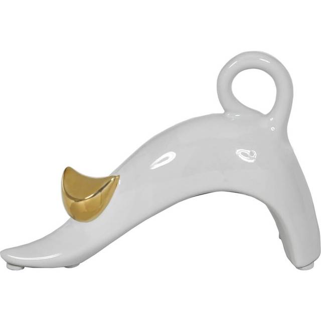 Stretching Cat Pickens Figurine - Gold (12cm H x 17cm W x 6cm D)
