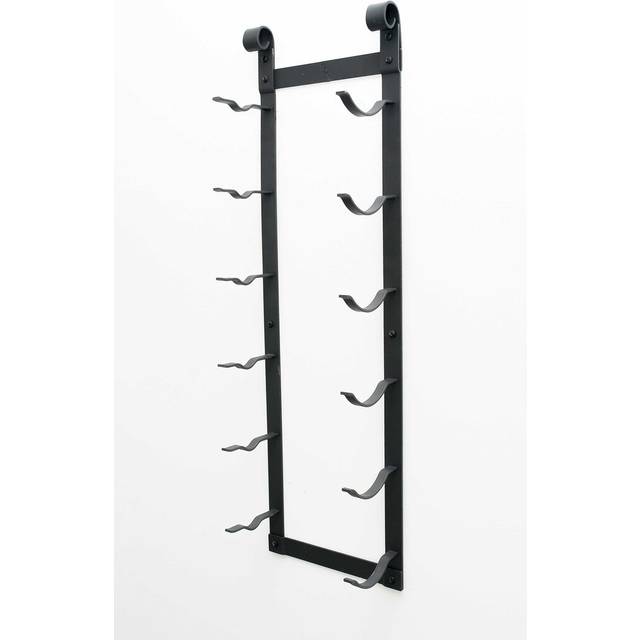 Le Rustique Wall Mounted Metal Wine Rack - Black (70cm H X 33cm W X 10cm D)