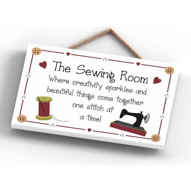 The Sewing Room Creativity Spark Wall Décor - Black;White;Red (12cm H X 18.5cm W)