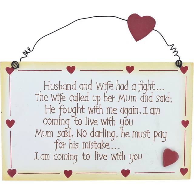 Auti Husband and Wife Signs and Plaques (11.5cm H X 18.5cm W X 1cm D)