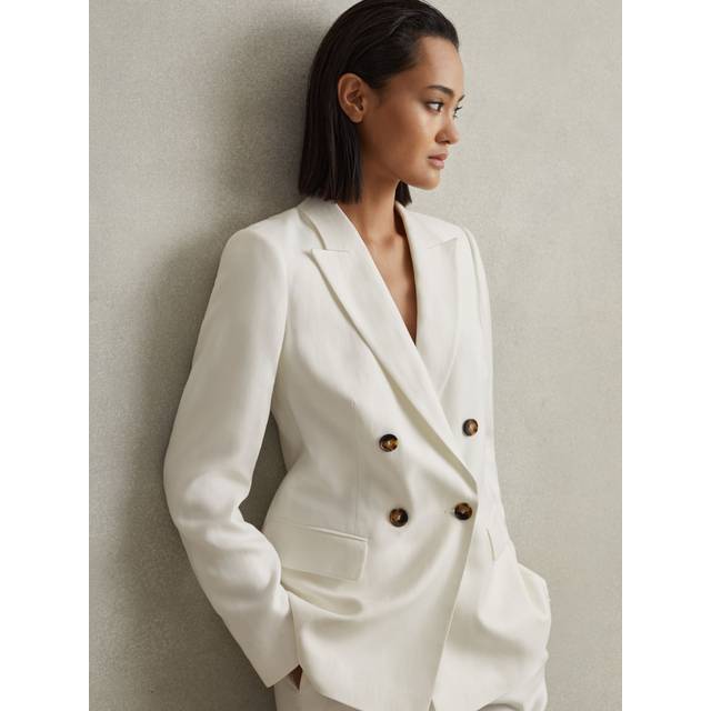 Lori Double-Breasted Tailored Blazer - WHITE - Beginning with men's tailoring in 1970's London, Reiss' design philosophy has endured for over five decades, maintaining the distinctive tailoring, sharp cuts, and contemporary prints it has become famous for to create investment pieces destined to stay in your wardrobe for seasons to come.