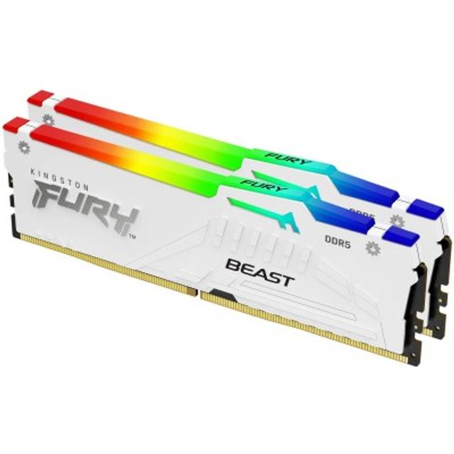Kingston FURY Beast Vit RGB EXPO 32 GB 6000MT/s DDR5 CL30 DIMM Fast Computer Gaming-minne 2 kit - KF560C30BWEAK2-32