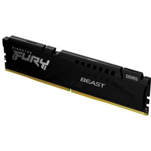 Kingston FURY Beast Black 16GB 6000MT/s DDR5 CL30 DIMM Desktop Gaming Memory Single Module - KF560C30BBE-16