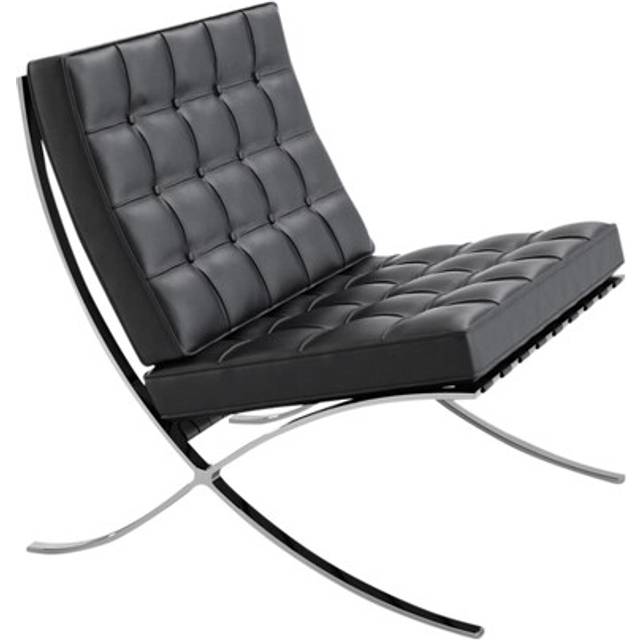 Knoll International - Barcelona® Easy Chair - schwarz/Leder Velluto Pelle - black (77.0 x 75.0 x 77.0cm)