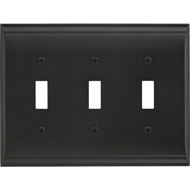 Candler 3 Toggle Black Bronze Wall Plate