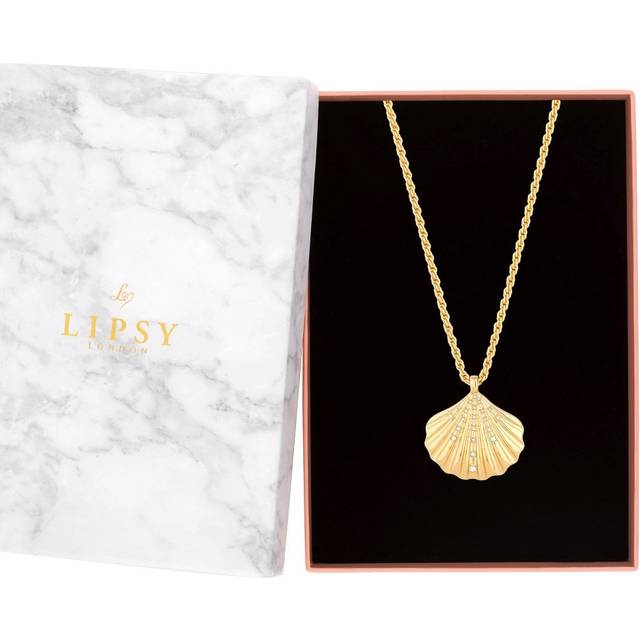 Lipsy Lipsy Gold Oversized Shell Necklace - Gift Boxed