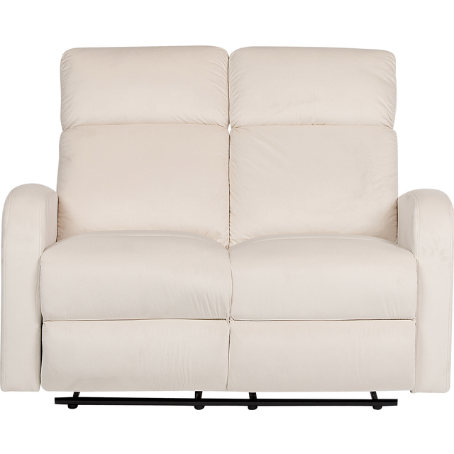 Beliani 2 Seater Velvet Manual Recliner Sofa White Verdal, White