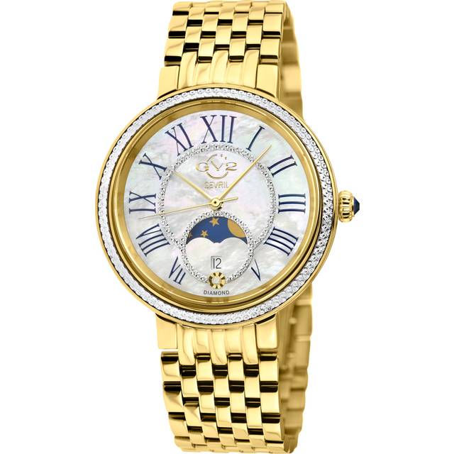 Womens Genoa SS IPYG Case, White MOP Dial, IPYG Stainless Steel Bracelet - Metallics - One Size