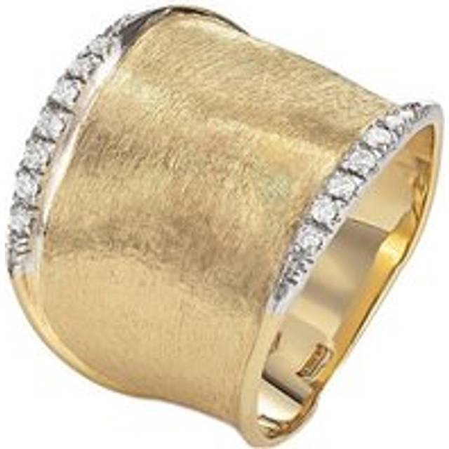 Marco Bicego Lunaria 18ct Yellow Gold 0.14ct Diamond Wide Band Ring - U
