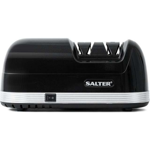 Salter 728 BKXR Electric Knife Sharpener - Two Stage Sharpening, Diamond Coating, Kitchen Knife & Blade Sharpener, Alternative Whetstone Tool, Safety