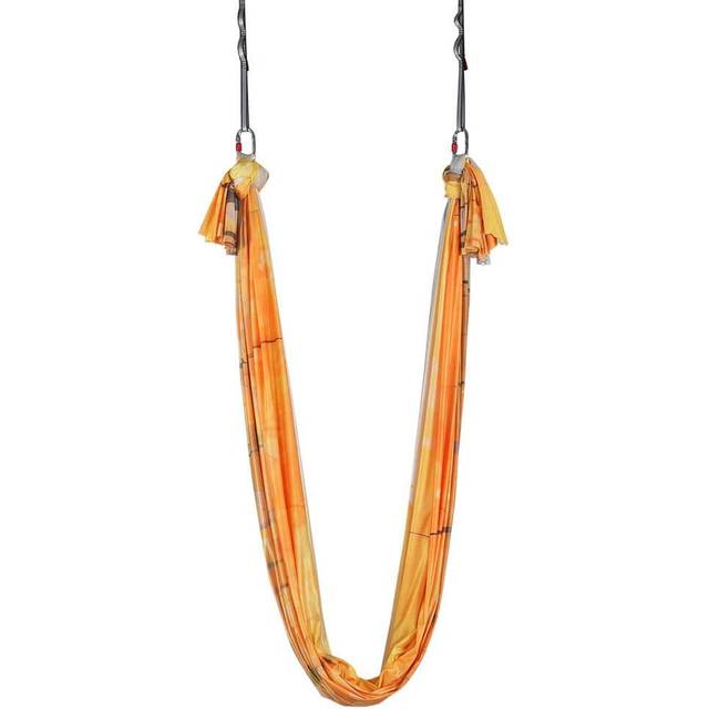 VEVOR Aerial Yoga H&#xE4;ngematte Set 5 x 2,8 m, Golden Aerial Yoga Swing Air Fliegen, Yoga-Schaukel Hammock Swing 1000 kg Max. Tragf&#xE4;higkeit, inkl. Yoga-Socken & Stahlkarabiner, Anti-Gravity-&#xDC;bungen
