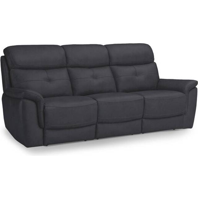Amara Black Leather Sofas - 3 Seater Sofa - Iver Range - Oak Furnitureland