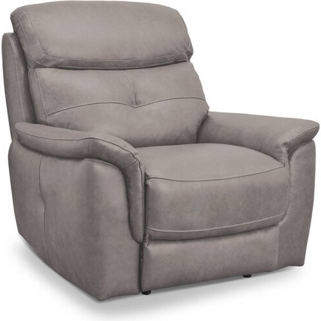 Amara Light Grey Leather Sofas - Armchair - Iver Range - Oak Furnitureland