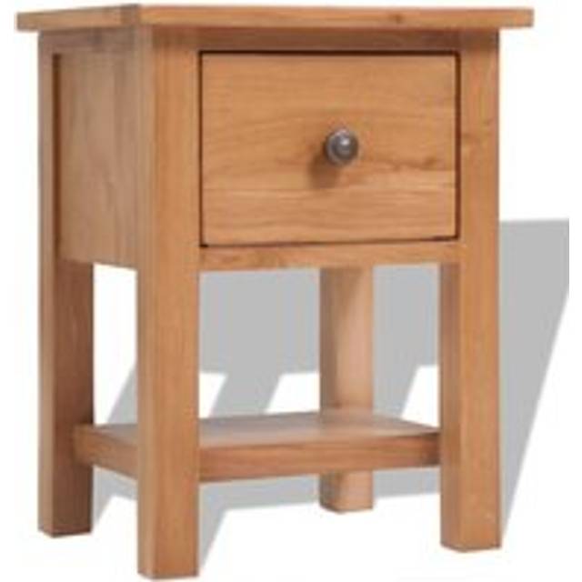 Nightstand 36x30x47 cm Solid Oak Wood - Brown - One Size