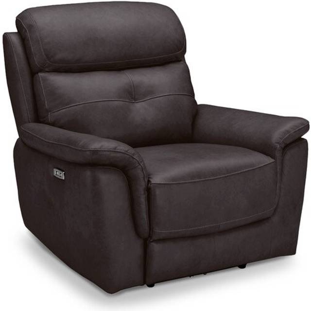 Amara Brown Leather Sofas - Electric Recliner Armchair with Power Headrest - Iver Range - Oak Furnitureland