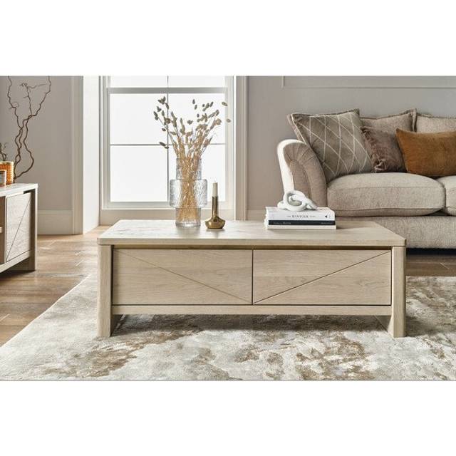 Washed Oak Coffee Tables - Storage Coffee Table - Gatsby Range - Oak Furnitureland