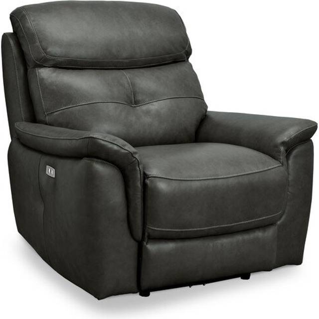 Virgo Lead Leather Sofas - Electric Recliner Armchair - Iver Range - Oak Furnitureland