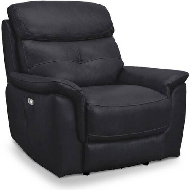 Amara Black Leather Sofas - Electric Recliner Armchair - Iver Range - Oak Furnitureland