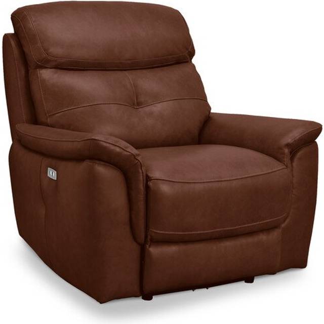 Virgo Chestnut Leather Sofas - Electric Recliner Armchair - Iver Range - Oak Furnitureland