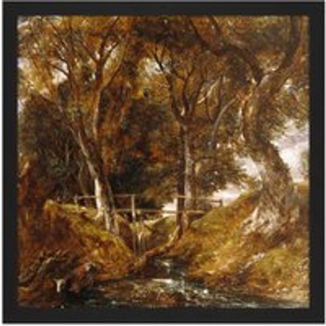 Wall Art Print John Constable The Dell At Helmingham Park Square Framed Picture 16X16 Inch - Black - W16 inch x H16 inch