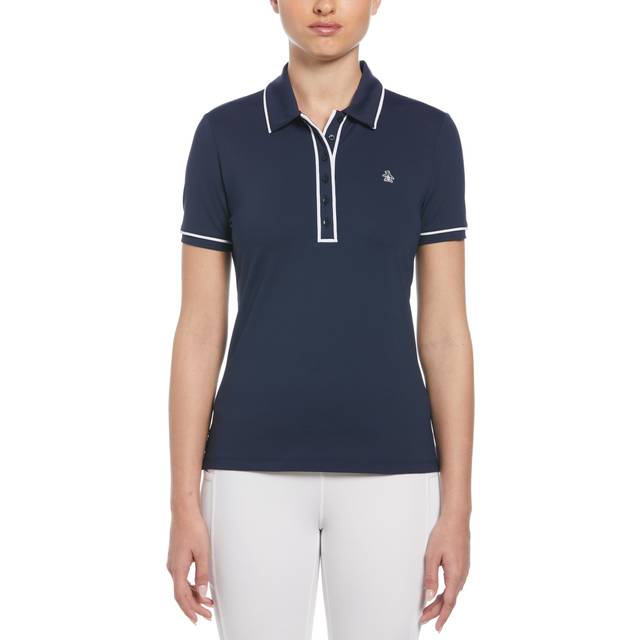 Original Penguin Women&#39;s Performance Veronica Golf Polo in Black Iris Blue, Size Medium, Nylon/Elastane (M)