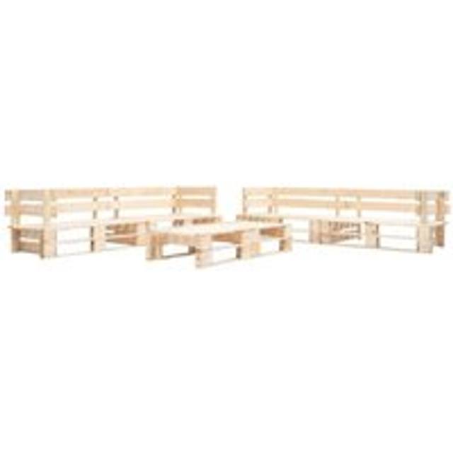 6 Piece Garden Pallet Lounge Set Wood Natural - Brown - One Size