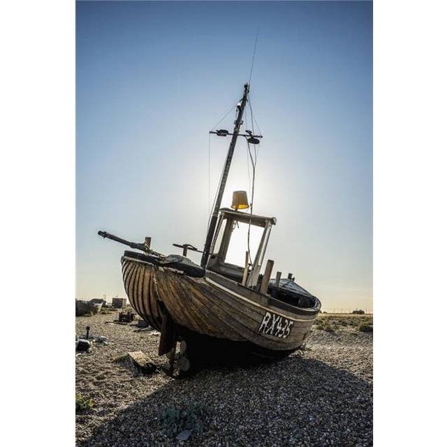 Old Boat on A Shingle Beach - Dungeness Kent England Poster Print - 24 x 38 in. - Large