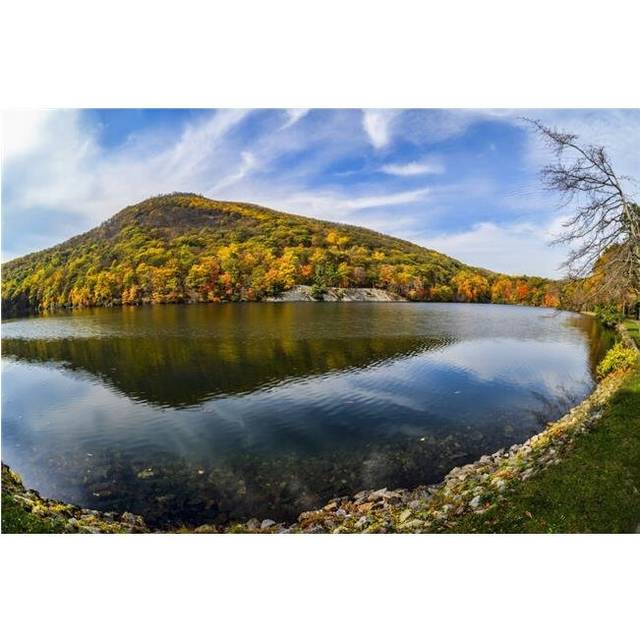 Autumn Foliage at Hessian Lake Bear Mountain State Park - Bear Mountain New York United States of America Poster Print - 38 x 24 in. - Large