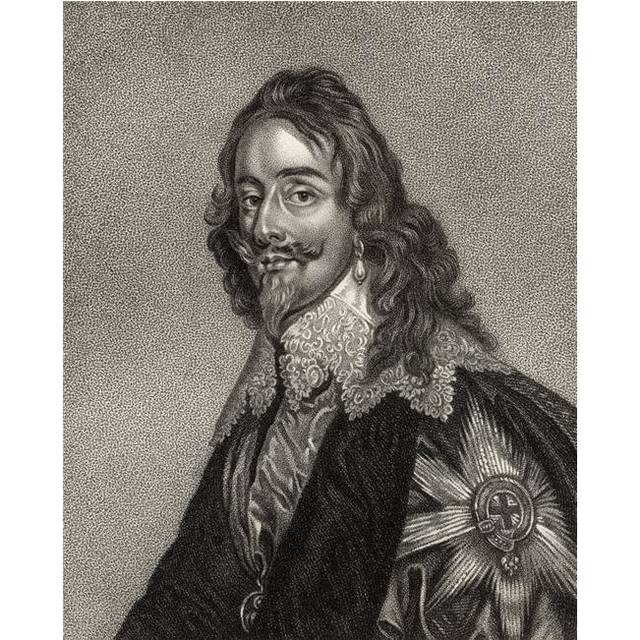 Charles I of England 1600 1649 King of England Scotland Wales & Ireland Engraved by Bocquet From the Book A Catalogue Poster Print, 13 x 16