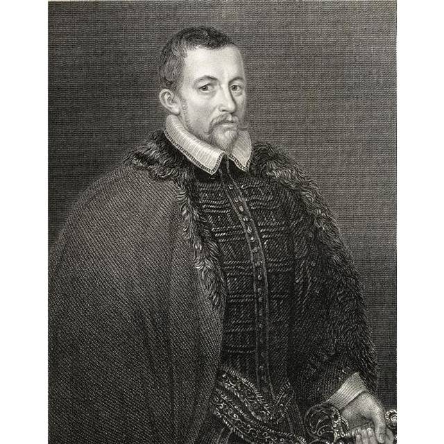 Sir Thomas Bodley 1545-1612 English Manuscript Collector.Restorer of Bodleian Poster Print, Large - 26 x 34