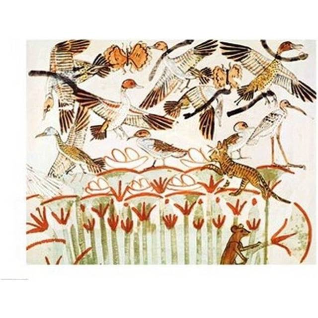 Fishing & Fowling in The Marshes Detail of The Birds From The Tomb Chapel of Menna Poster Print - 36 x 24 in. - Large