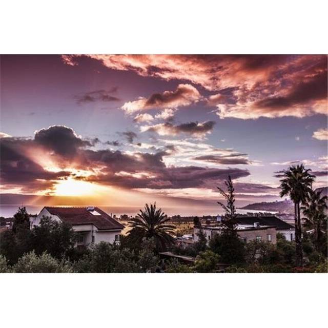 Dramatic Cloud Formation At Sunrise Over The Sea of Galilee - Israel Poster Print by Reynold Mainse, 38 x 24 - Large